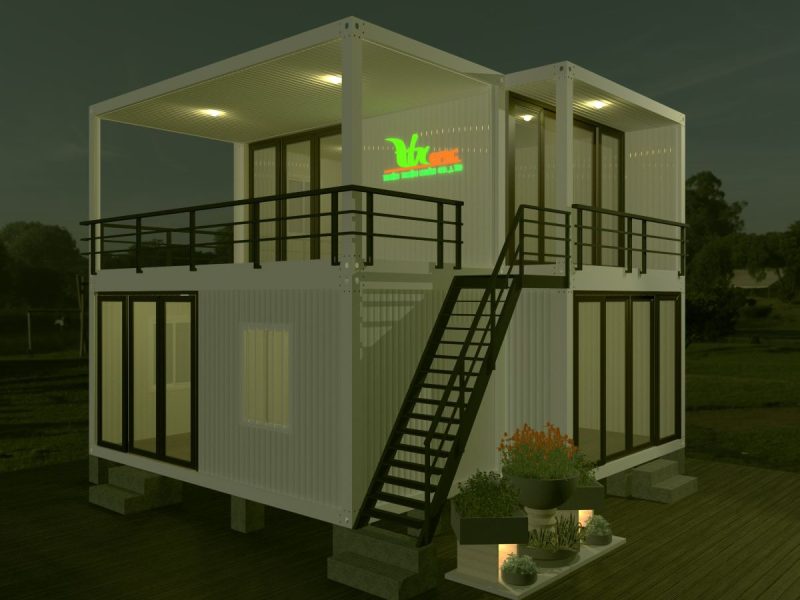Homestay lắp ghép BCD House BCD-HT03 có thiết kế hiện đại, sử dụng vật liệu GFRC bền bỉ, bất chấp mọi điều kiện thời tiết