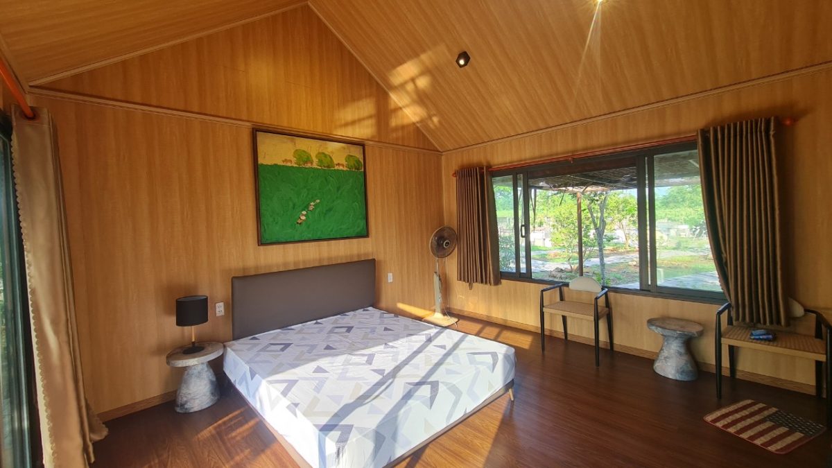 Không gian bên trong nhà homestay lắp ghép 49m2 GFRC – Căn đơn