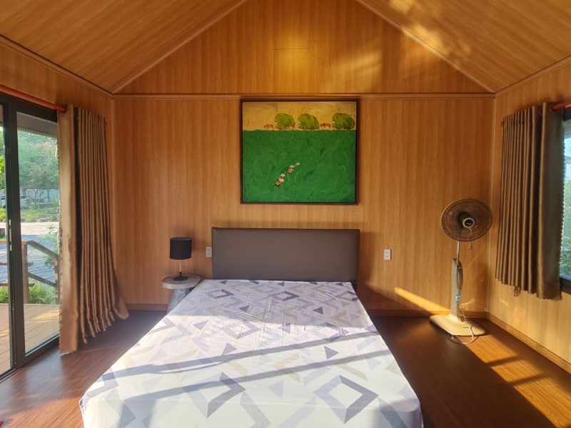 Không gian bên trong nhà homestay lắp ghép 49m2 GFRC – Căn đơn